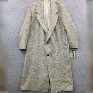 NWT 80s VINTAGE Clubwear Deadstock COTLER Zorba Tweed Overcoat Mens M USA Made